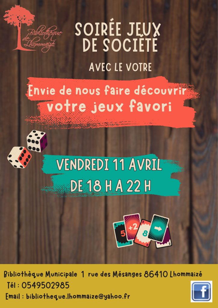 soirÉe jeux de société (affiche)